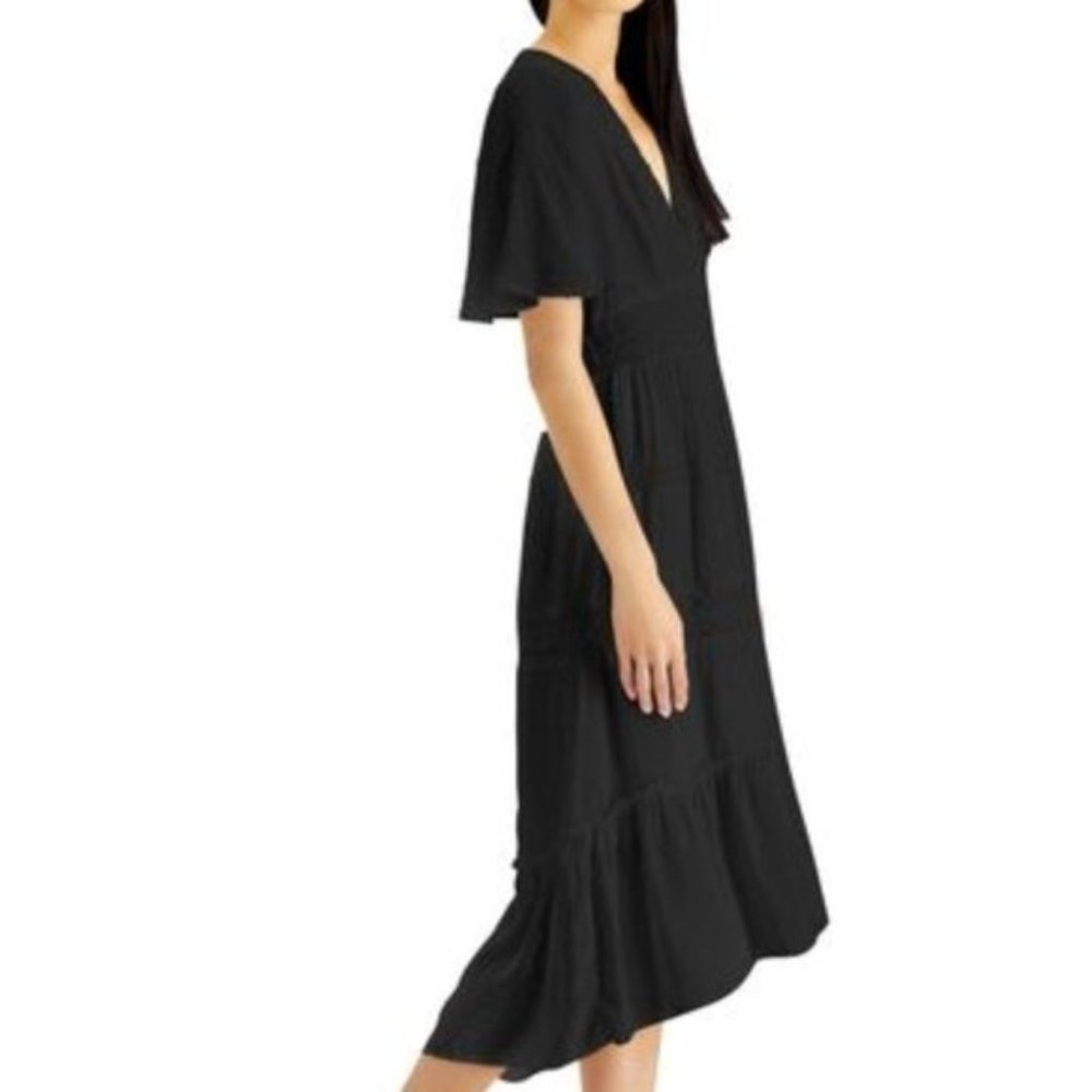 NWT INC International Concepts Flutter-Sleeve High-Low Midi Dress XS